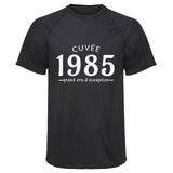 Maillot de Sport Homme 1985 Cuvee Grand Cru - T-Shirt Respirant Polyester Manches Courtes - Cadeau Sportif Anniversaire Noël Fête des Pères