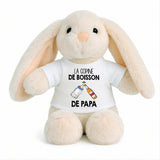 Peluche Lapin Bébé Doudou La Copine de Boisson de Papa Cadeau Naissance Fille Nouveau-Né Baby Shower