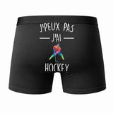 Caleçon J'peux Pas J'Ai Hockey - Humour Boxer Coton Idée Cadeau