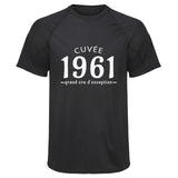Maillot de Sport Homme 1961 Cuvee Grand Cru - T-Shirt Respirant Polyester Manches Courtes - Cadeau Sportif Anniversaire Noël Fête des Pères