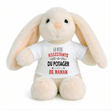 Peluche Lapin Bébé Doudou L'assistante du Potager de Maman Cadeau Naissance Fille Nouveau-Né Baby Shower