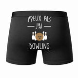 Caleçon J'peux Pas J'Ai Bowling - Humour Boxer Coton Idée Cadeau