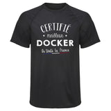Maillot de Sport Homme Docker - T-Shirt Respirant Polyester Manches Courtes - Cadeau Sportif Anniversaire Noël Fête des Pères