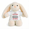 Peluche Lapin Bébé Doudou L'assistante de Musculation de Tonton Cadeau Naissance Fille Nouveau-Né Baby Shower