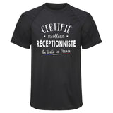Maillot de Sport Homme Receptionniste - T-Shirt Respirant Polyester Manches Courtes - Cadeau Sportif Anniversaire Noël Fête des Pères
