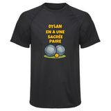 Maillot de Sport Homme pour Dylan en a Une Sacree Paire - T-Shirt Respirant Polyester Manches Courtes - Cadeau Sportif Anniversaire Noël Fête des Pères