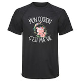 Maillot de Sport Homme Cochon Cest la Vie - T-Shirt Respirant Polyester Manches Courtes - Cadeau Sportif Anniversaire Noël Fête des Pères