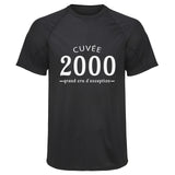 Maillot de Sport Homme 2000 Cuvee Blanc Cuvee Grand Cru - T-Shirt Respirant Polyester Manches Courtes - Cadeau Sportif Anniversaire Noël Fête des Pères