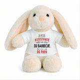 Peluche Lapin Bébé Doudou L'assistante du Barbecue de Papa Cadeau Naissance Fille Nouveau-Né Baby Shower