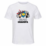 Maillot de Sport Homme Super Grandpa - T-Shirt Respirant Polyester Manches Courtes - Cadeau Sportif Anniversaire Noël Fête des Pères