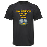 Maillot de Sport Homme pour Jean-Christophe en a Une Sacree Paire - T-Shirt Respirant Polyester Manches Courtes - Cadeau Sportif Anniversaire Noël Fête des Pères