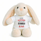 Peluche Lapin Bébé Doudou L'assistante du Bureau de Papa Cadeau Naissance Fille Nouveau-Né Baby Shower