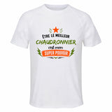 Maillot de Sport Homme Meilleur Chaudronnier Super Pouvoir Cadeau Anniversaire Noël Fête des Pères T-Shirt Respirant Polyester