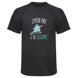 Maillot de Sport Homme Escrime Copie Jpeux Pas - T-Shirt Respirant Polyester Manches Courtes - Cadeau Sportif Anniversaire Noël Fête des Pères