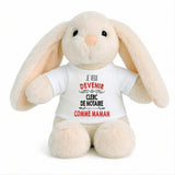 Peluche Lapin Bébé Doudou Je Veux Devenir Clerc de Notaire comme Maman Cadeau Naissance Nouveau-Né Baby Shower