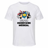 Maillot de Sport Homme Super Secretaire Medical - T-Shirt Respirant Polyester Manches Courtes - Cadeau Sportif Anniversaire Noël Fête des Pères