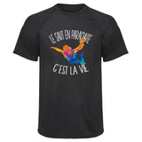 Maillot de Sport Homme Saut en Parachute Cest la Vie - T-Shirt Respirant Polyester Manches Courtes - Cadeau Sportif Anniversaire Noël Fête des Pères