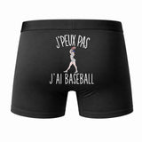 Caleçon J'peux Pas J'Ai Baseball - Humour Boxer Coton Idée Cadeau