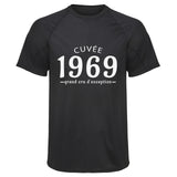 Maillot de Sport Homme 1969 Cuvee Grand Cru - T-Shirt Respirant Polyester Manches Courtes - Cadeau Sportif Anniversaire Noël Fête des Pères