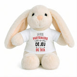 Peluche Lapin Bébé Doudou La Partenaire de Jeu de Tata Cadeau Naissance Fille Nouveau-Né Baby Shower