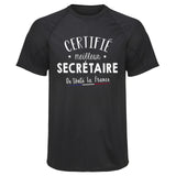 Maillot de Sport Homme Secretaire - T-Shirt Respirant Polyester Manches Courtes - Cadeau Sportif Anniversaire Noël Fête des Pères