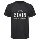 Maillot de Sport Homme 2005 Cuvee Grand Cru - T-Shirt Respirant Polyester Manches Courtes - Cadeau Sportif Anniversaire Noël Fête des Pères