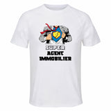 Maillot de Sport Homme Super Agent Immobilier - T-Shirt Respirant Polyester Manches Courtes - Cadeau Sportif Anniversaire Noël Fête des Pères