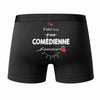 Caleçon Comédienne d'amour - Dos - Humour Boxer Coton Motif Métier Idée Cadeau Anniversaire Noël Homme