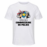 Maillot de Sport Homme Super Commissaire De Police - T-Shirt Respirant Polyester Manches Courtes - Cadeau Sportif Anniversaire Noël Fête des Pères