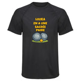 Maillot de Sport Homme pour Louka en a Une Sacree Paire - T-Shirt Respirant Polyester Manches Courtes - Cadeau Sportif Anniversaire Noël Fête des Pères