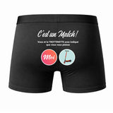 Caleçon Trottinette C'est Un Match - Dos - Humour Boxer Coton Motif Métier Idée Cadeau Anniversaire Noël Homme
