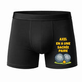 Caleçon Axel en à Une sacrée Paire - Face - Humour Boxer Coton Motif Métier Idée Cadeau Anniversaire Noël Homme