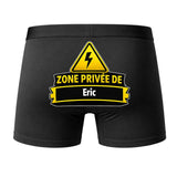 Caleçon Zone privée de Eric - Dos - Humour Boxer Coton Motif Métier Idée Cadeau Anniversaire Noël Homme