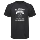 Maillot de Sport Homme Mots Croises Sexagenaire Homme - T-Shirt Respirant Polyester Manches Courtes - Cadeau Sportif Anniversaire Noël Fête des Pères