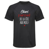 Maillot de Sport Homme pour Cheri Parfait de Le Tete aux Pieds - T-Shirt Respirant Polyester Manches Courtes - Cadeau Sportif Anniversaire Noël Fête des Pères