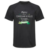 Maillot de Sport Homme pour Merci Commissaire de Police Inoubliable - T-Shirt Respirant Polyester Manches Courtes - Cadeau Sportif Anniversaire Noël Fête des Pères