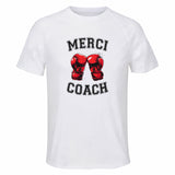 Maillot de Sport Homme pour Merci Boxe Coach - T-Shirt Respirant Polyester Manches Courtes - Cadeau Sportif Anniversaire Noël Fête des Pères