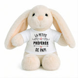 Peluche Lapin Bébé Doudou Préférée de Papi Cadeau Naissance Fille Nouveau-Né Baby Shower