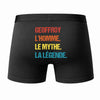 Caleçon Geoffroy Mythe Légende Vintage - Dos - Humour Boxer Coton Motif Métier Idée Cadeau Anniversaire Noël Homme