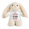 Peluche Lapin Bébé Doudou L'assistante du Jardin de Mamie Cadeau Naissance Fille Nouveau-Né Baby Shower