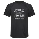 Maillot de Sport Homme Serveuse - T-Shirt Respirant Polyester Manches Courtes - Cadeau Sportif Anniversaire Noël Fête des Pères