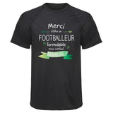Maillot de Sport Homme pour Merci Footballeur Inoubliable - T-Shirt Respirant Polyester Manches Courtes - Cadeau Sportif Anniversaire Noël Fête des Pères
