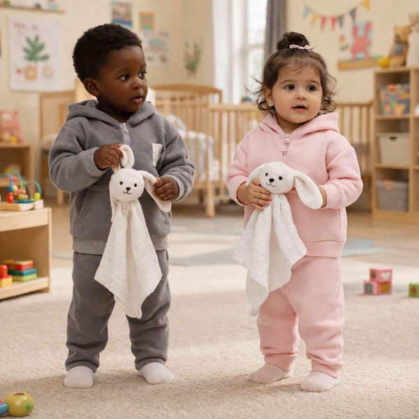 Doudou Bébé Lapin Ayoub Bouille Hérisson Gaze de Coton Cadeau Baby Shower