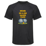 Maillot de Sport Homme pour Michel en a Une Sacree Paire - T-Shirt Respirant Polyester Manches Courtes - Cadeau Sportif Anniversaire Noël Fête des Pères