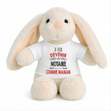 Peluche Lapin Bébé Doudou Je Veux Devenir Notaire comme Maman Cadeau Naissance Nouveau-Né Baby Shower
