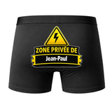 Caleçon Zone privée de Jean-Paul - Dos - Humour Boxer Coton Motif Métier Idée Cadeau Anniversaire Noël Homme