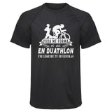 Maillot de Sport Homme Duathlon Une Legende Tu Deviendras - T-Shirt Respirant Polyester Manches Courtes - Cadeau Sportif Anniversaire Noël Fête des Pères