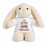 Peluche Lapin Bébé Doudou Je Veux Devenir Caviste comme Maman Cadeau Naissance Nouveau-Né Baby Shower