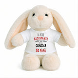 Peluche Lapin Bébé Doudou L'assistante de Console de Papa Cadeau Naissance Fille Nouveau-Né Baby Shower