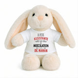 Peluche Lapin Bébé Doudou L'assistante de Musculation de Maman Cadeau Naissance Fille Nouveau-Né Baby Shower